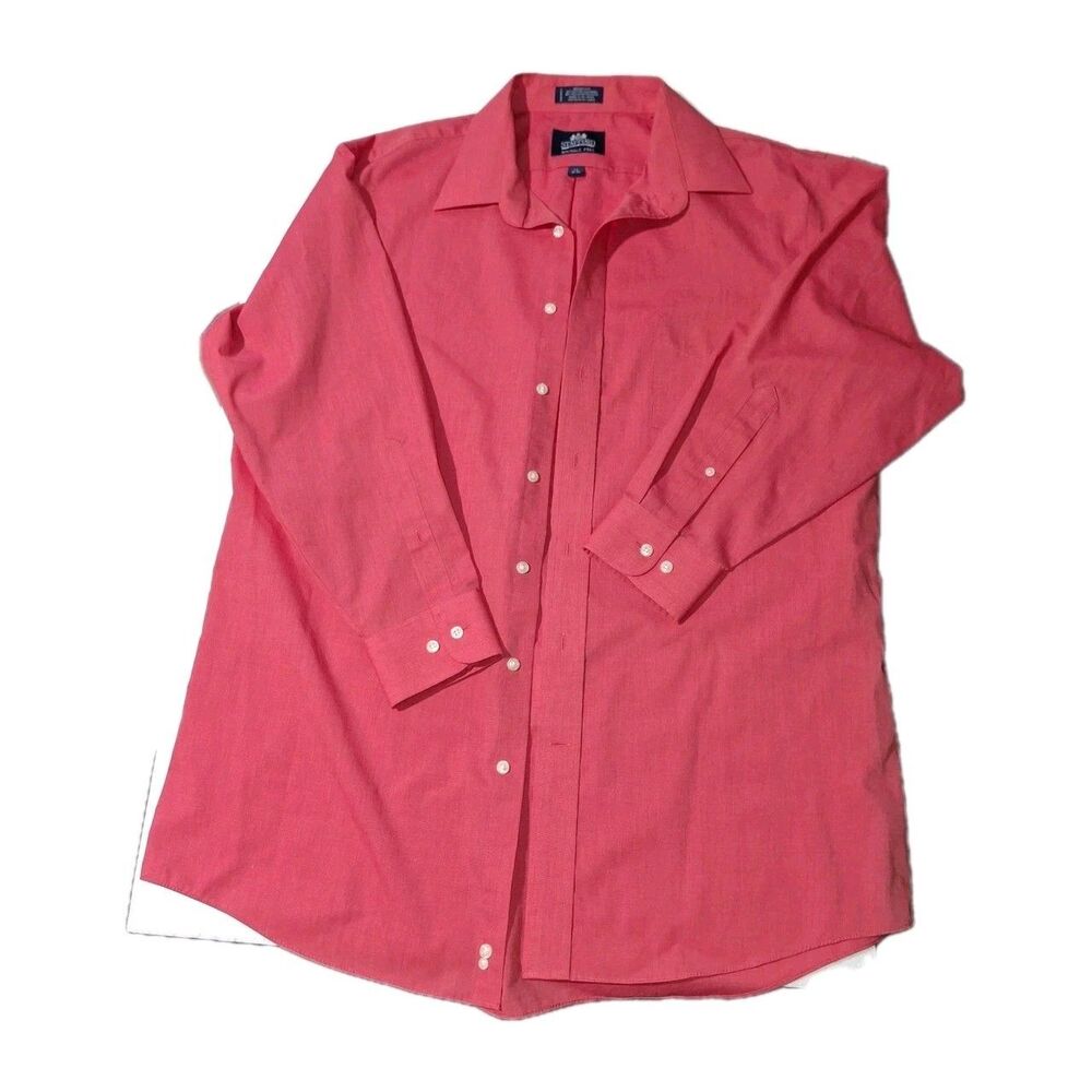 Stafford Performance The Super Shirt Mens Long Sleeve Classic Fit 17 32-33 Red